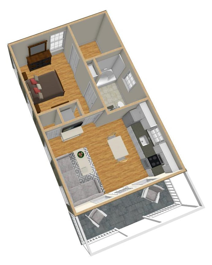 Buttonwood Cottage Plan - 499 sq. ft.