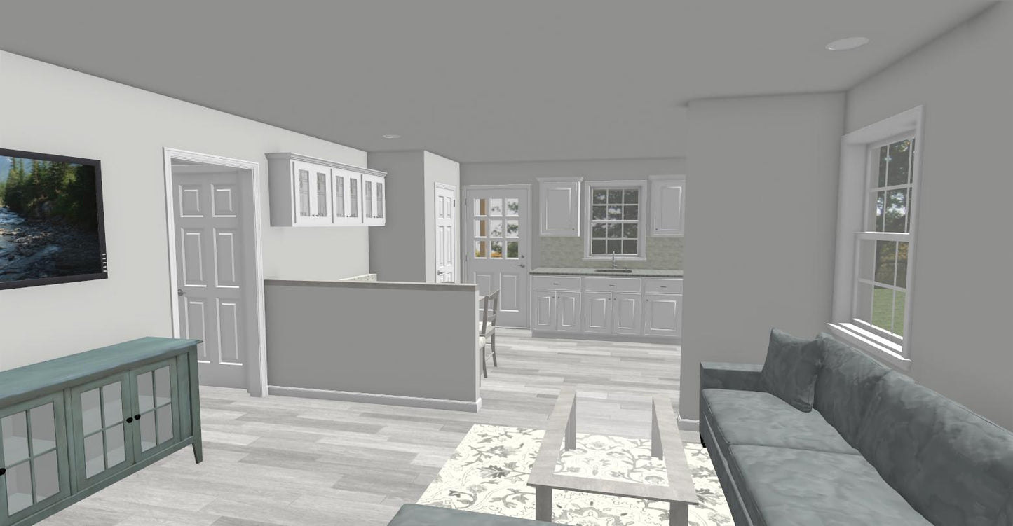 Hanover 2 Br Cottage Plan - 734 sq. ft.