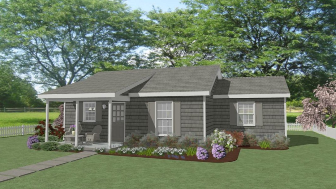 Hanover 2 Br Cottage Plan - 734 sq. ft.