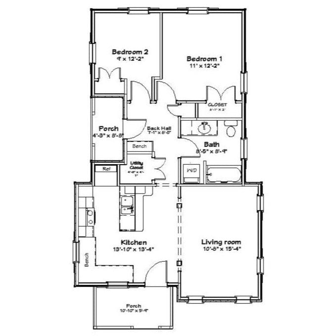 Landenberg 2 BR Cottage Plan - 846 sq. ft.