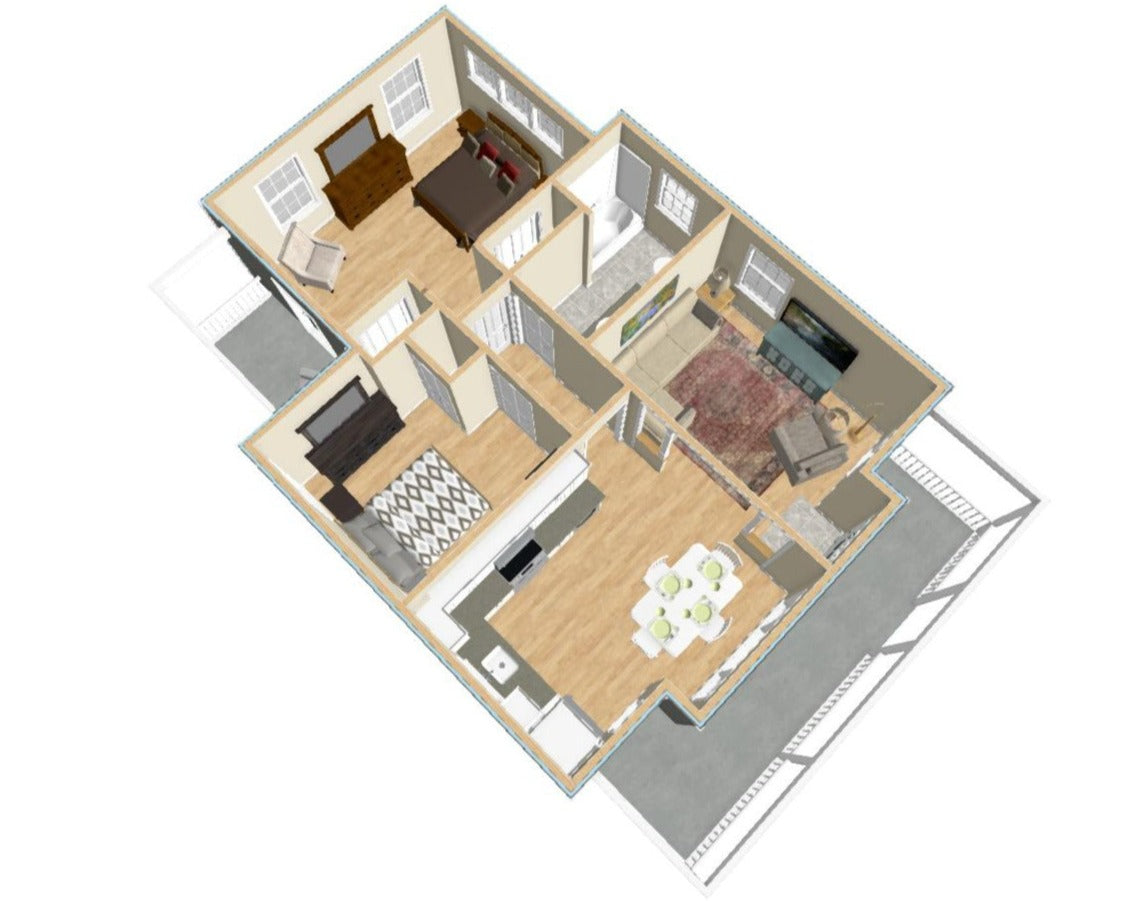 Rockport 2 BR Cottage Plan - 798 sq. ft.