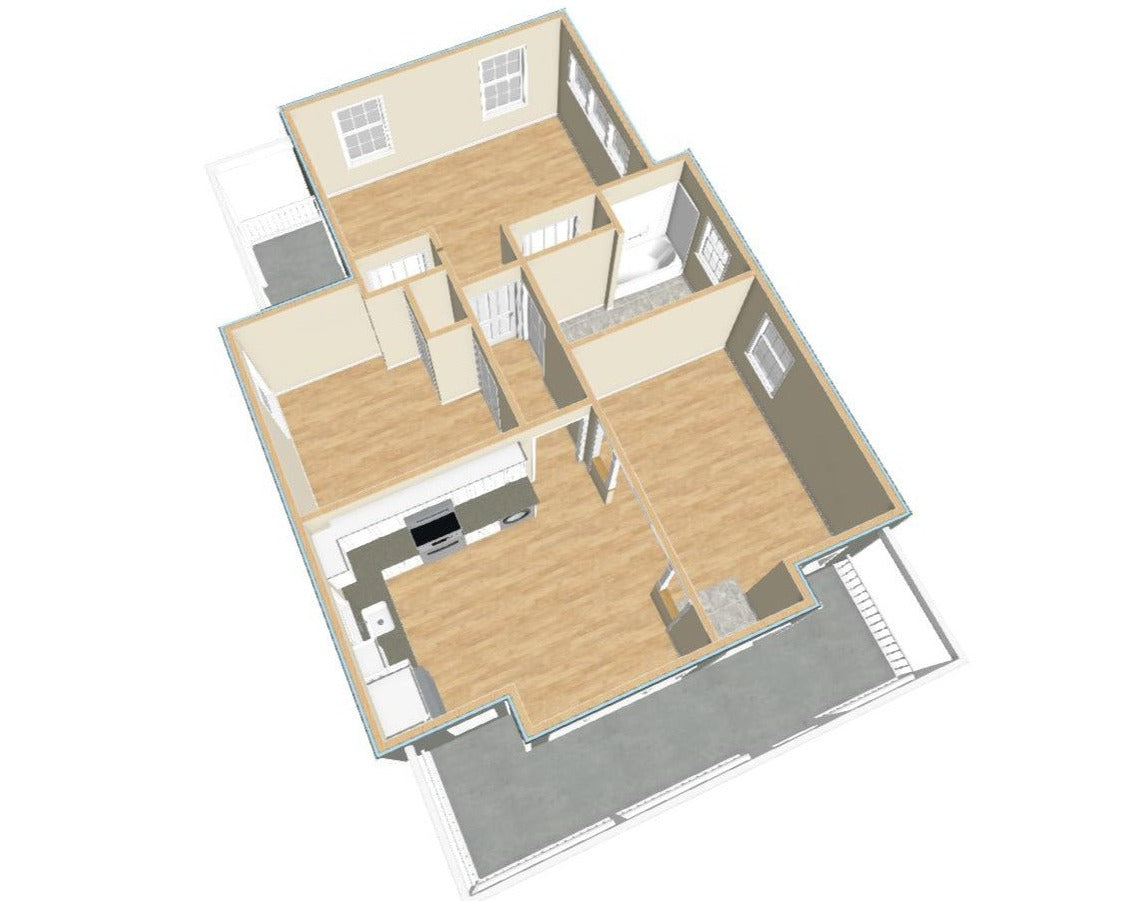 Rockport 2 BR Cottage Plan - 798 sq. ft.