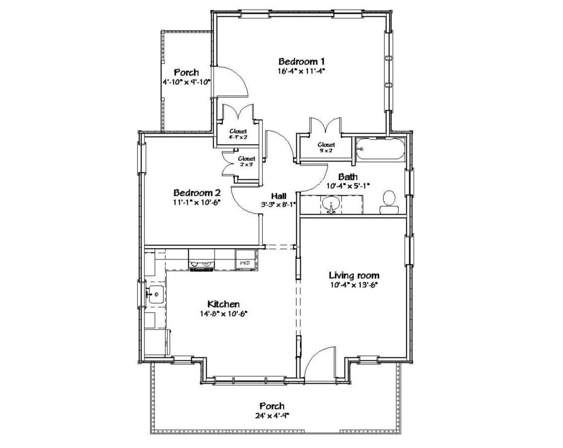 Rockport 2 BR Cottage Plan - 798 sq. ft.