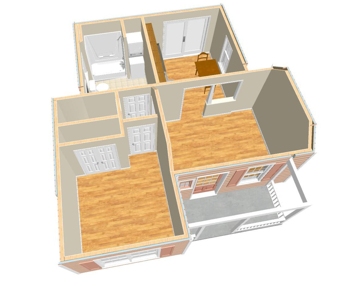 Avondale Cottage Plan -      550 sq. ft.