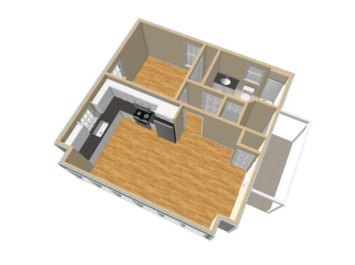 Bridgeton Cottage Plan - 568 sq. ft.