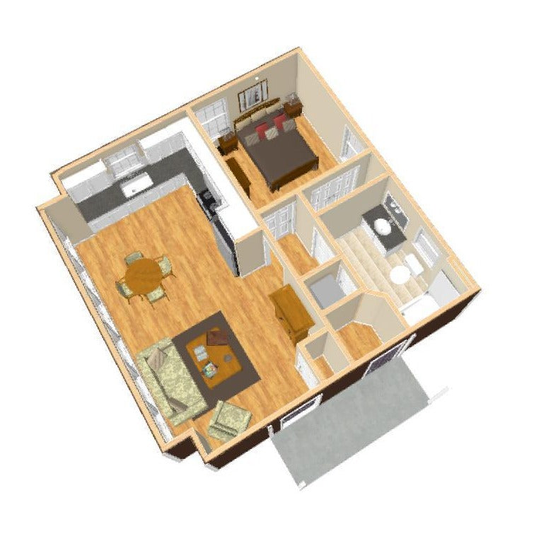 Bridgeton Cottage Plan - 568 sq. ft.