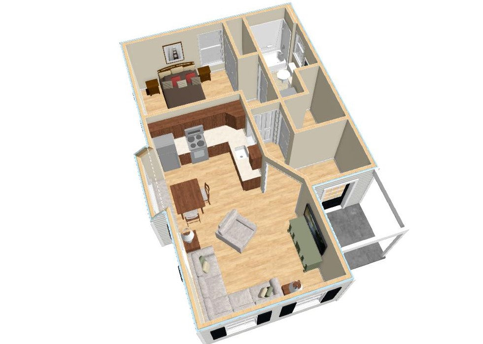 Claremont Cottage Plan - 580 sq. ft.