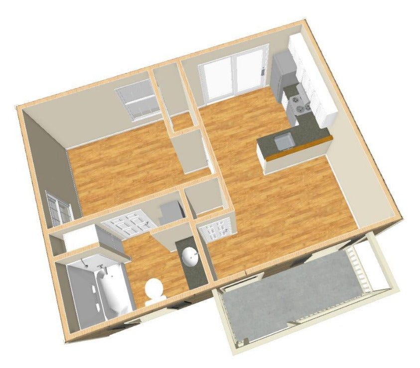 Dover Cottage Plan - 432 sq. ft.