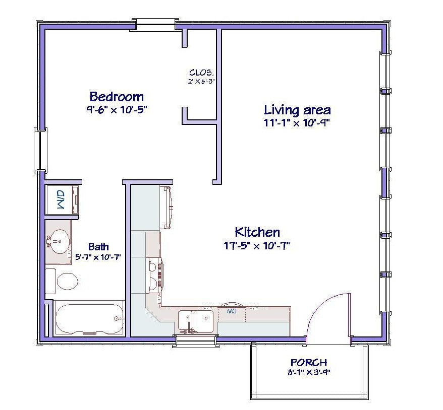 Fairhaven Cottage Plan - 528 sq. ft.