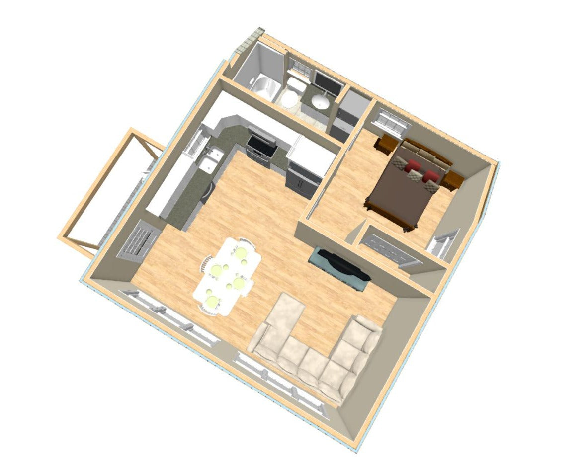 Fairhaven Cottage Plan - 528 sq. ft.