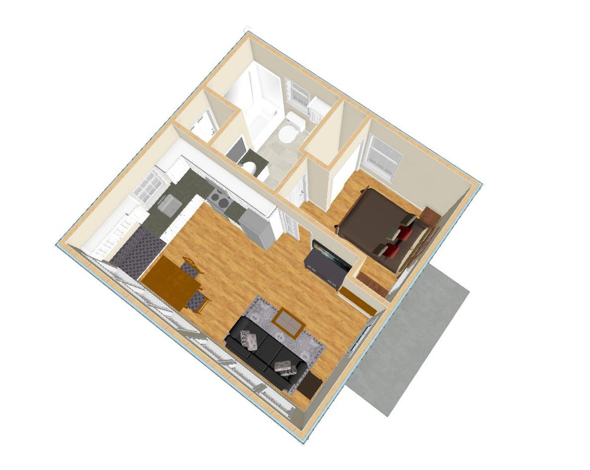 Gardenville Cottage Plan - 400 sq. ft.