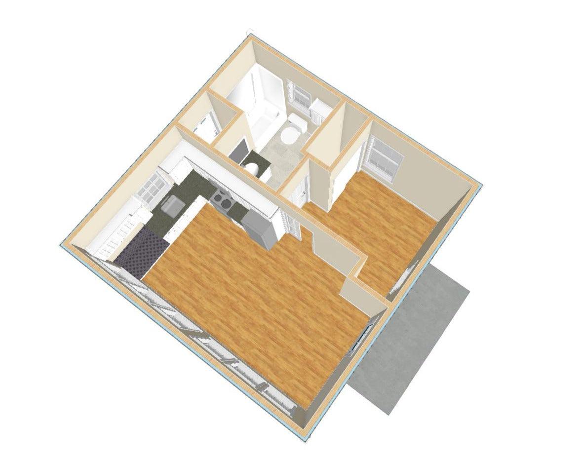 Gardenville Cottage Plan - 400 sq. ft.