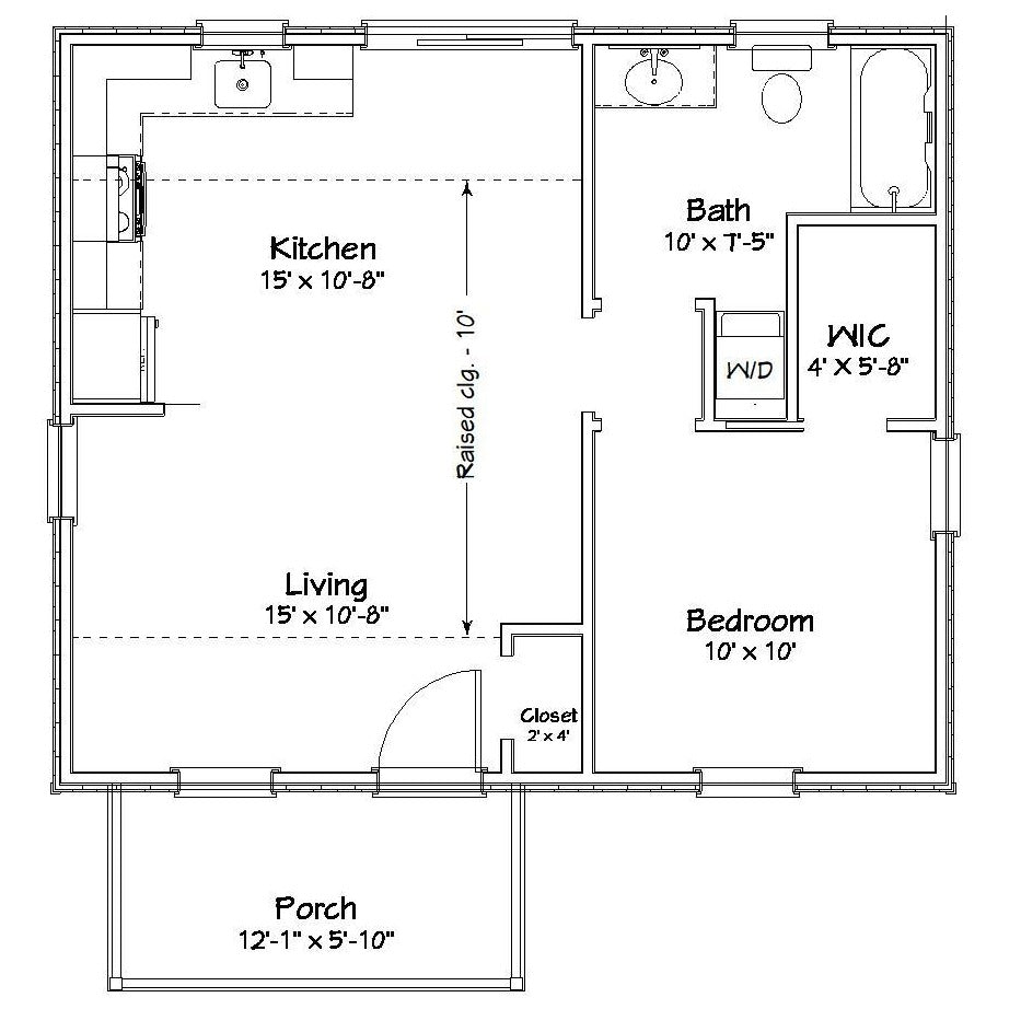 Hamilton Cottage Plan - 572 sq. ft.