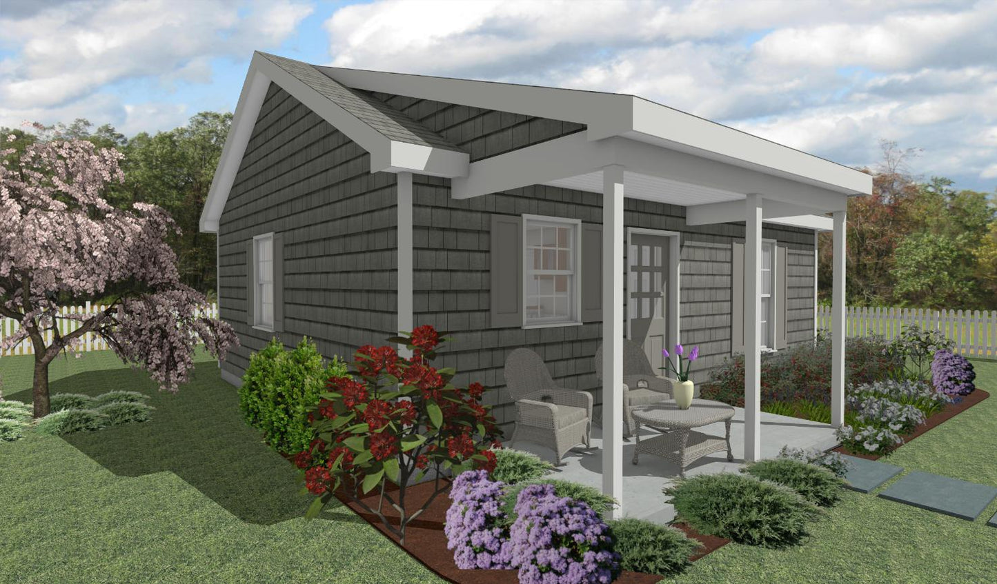 Hanover 2 Br Cottage Plan - 734 sq. ft.