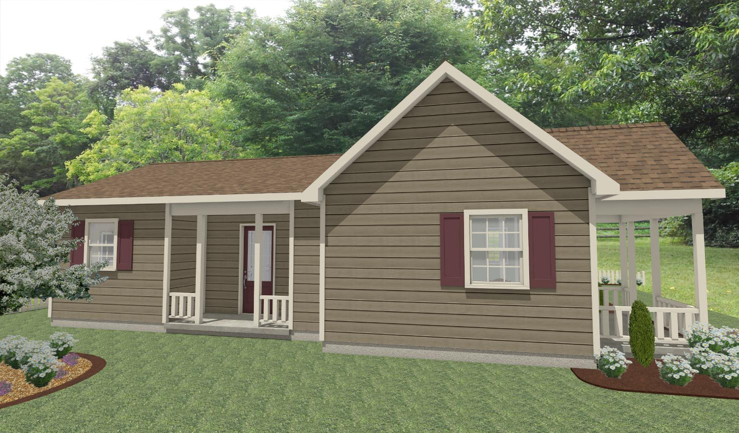 London Grove Cottage Plan - 799 sq. ft.