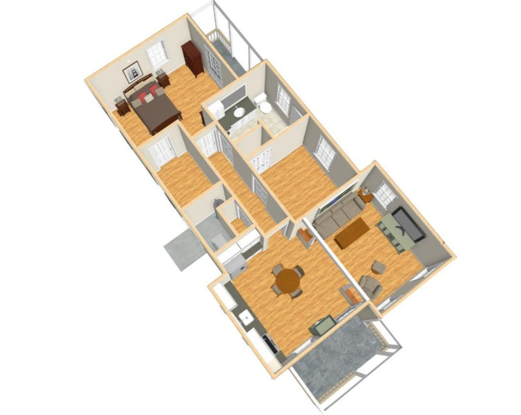 Meadowbrook 2 Br Cottage Plan - 825 sq. ft.