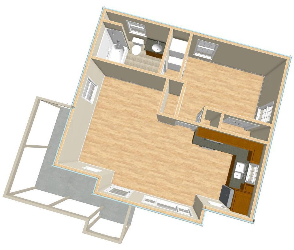 Mercer Cottage Plan - 600 sq. ft.