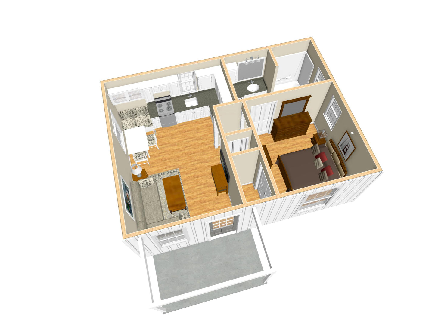 Millstream Cottage Plan - 450 sq. ft.