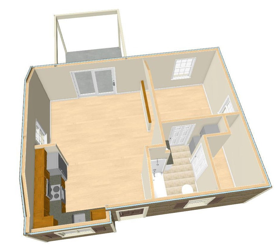 Oxford Cottage Plan - 531 sq. ft.