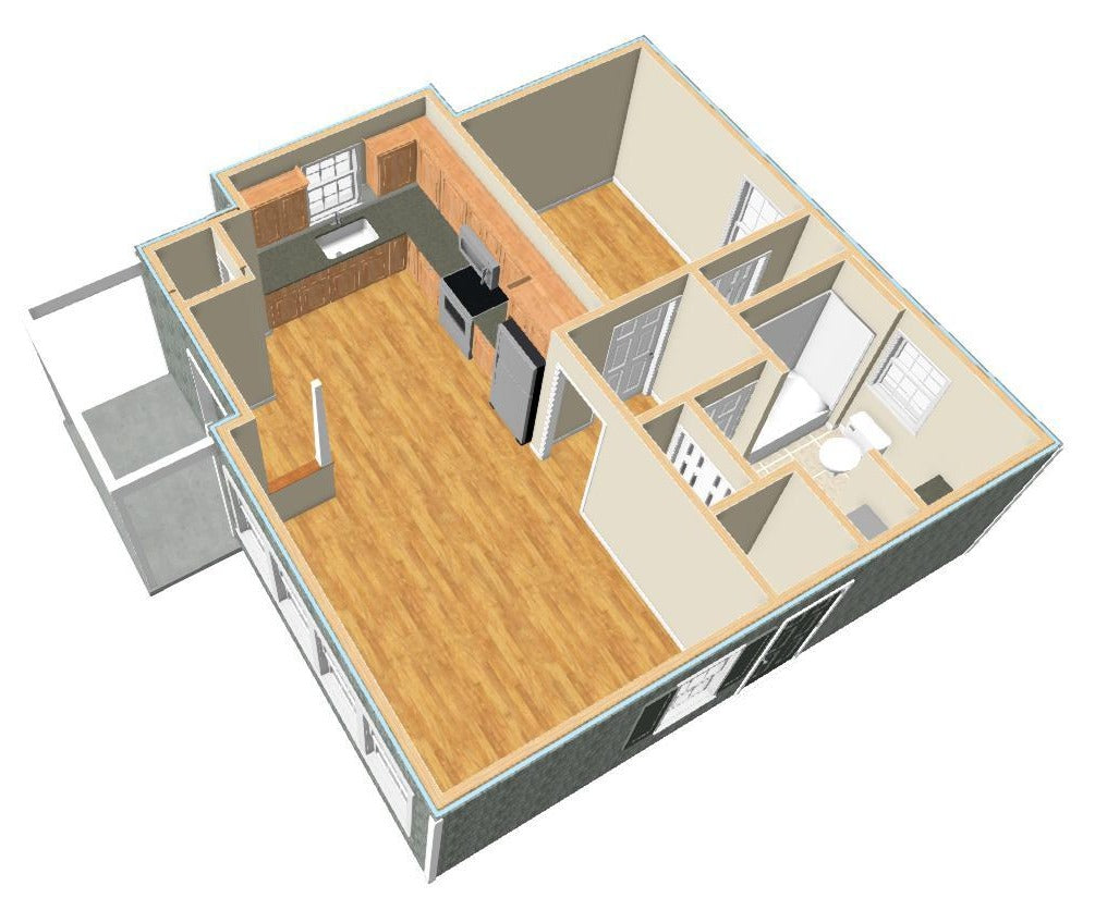 Pebble Hill Cottage Plan - 551 sq. ft.