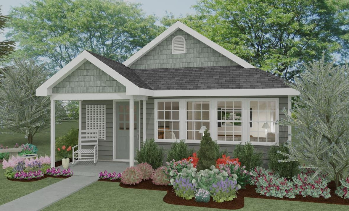 Pebble Hill Cottage Plan - 551 Sq. Ft. – Tuckaway Cottage Designs