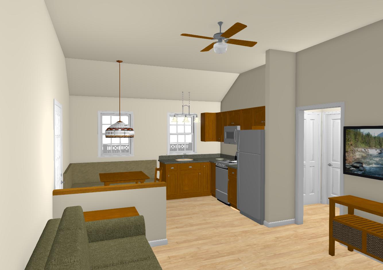 Pine Grove Cottage Plan - 538 sq. ft.