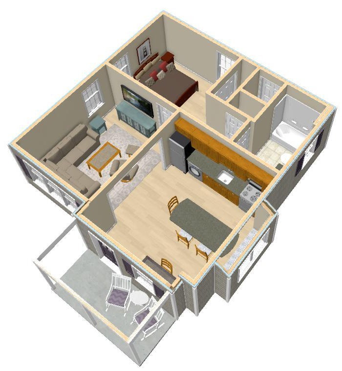 Richland Cottage Plan - 593 sq. ft.