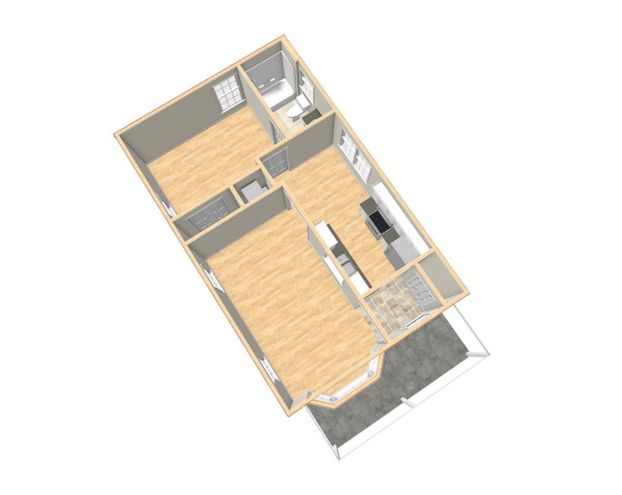 Rosewood Cottage Plan - 651 sq. ft.