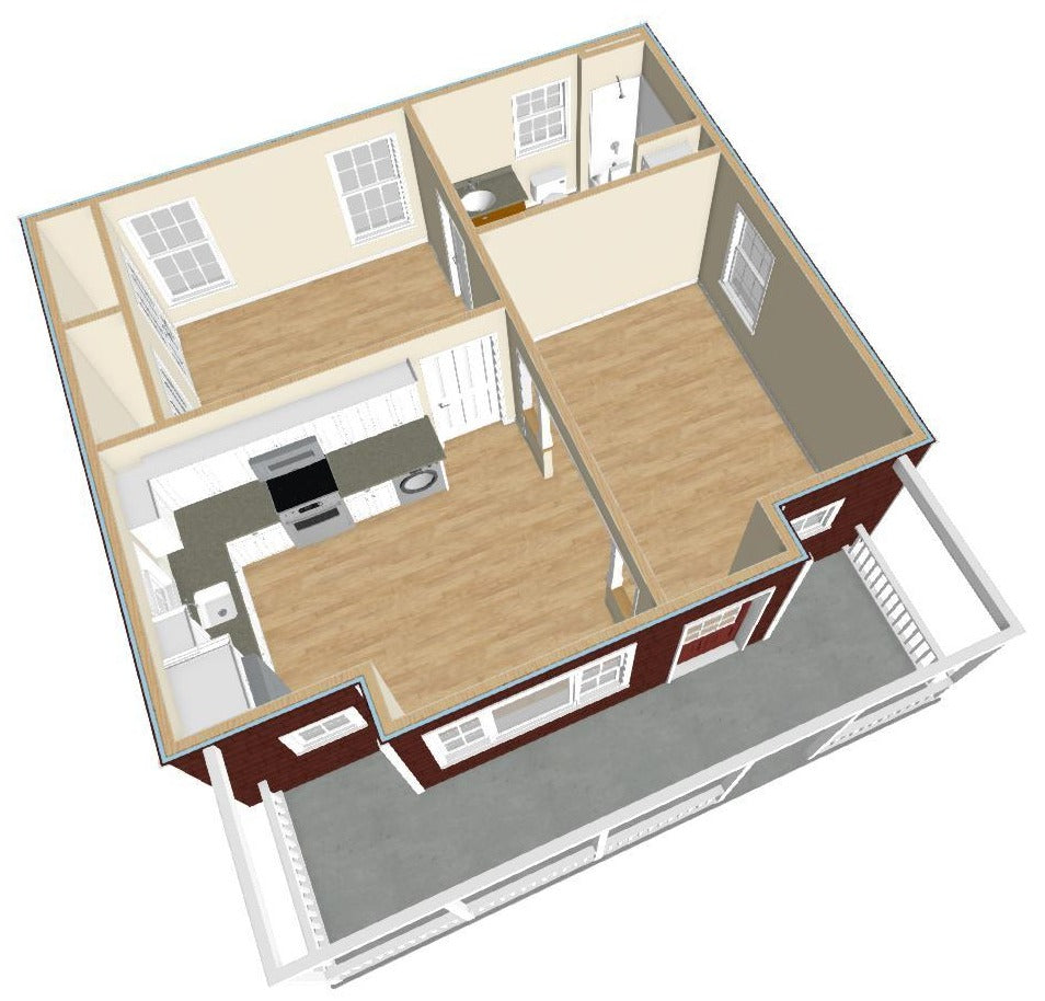 Roxbury Cottage Plan - 600 sq. ft.