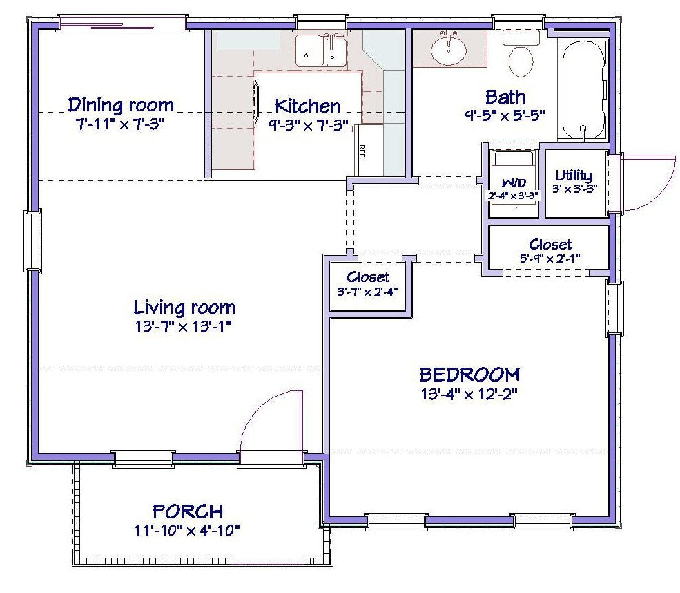 Sundale Cottage Plan  -  630 sq. ft.