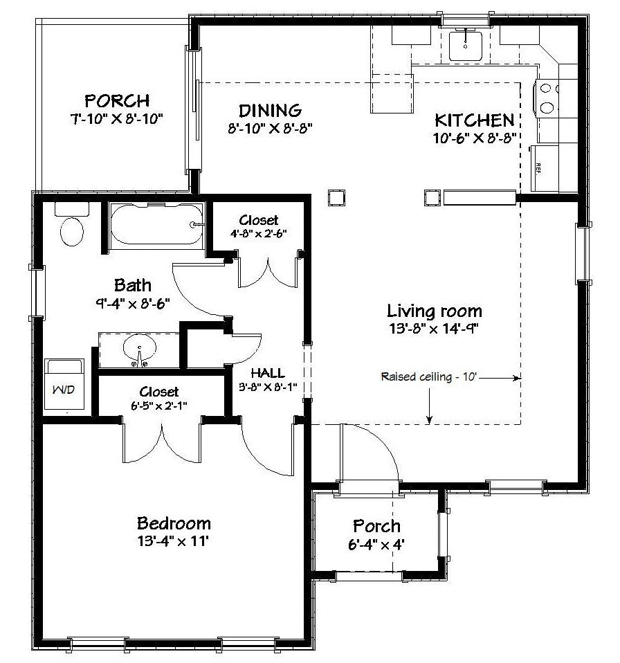 Warwick Cottage Plan  -  710 sq. ft.