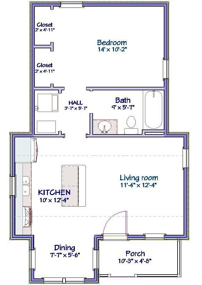 Westbrook Cottage Plan - 612 sq. ft.