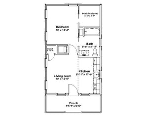 Buttonwood Cottage Plan - 499 sq. ft.