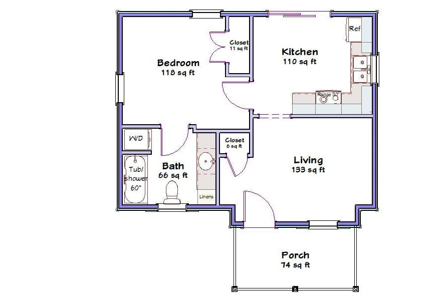 Durham Cottage - 496 sq. ft.