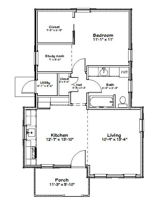 Meadowbrook Cottage Plan - 697 sq. ft.