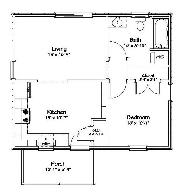 Hanover Cottage Plan - 572 sq. ft.