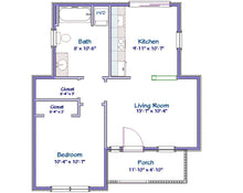 Load image into Gallery viewer, Avondale Cottage Plan -      550 sq. ft.