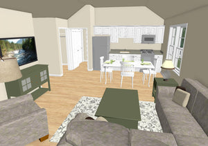 Bradford Cottage Plan - 637 sq. ft.