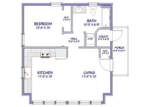 Bridgeton Cottage Plan - 568 sq. ft.