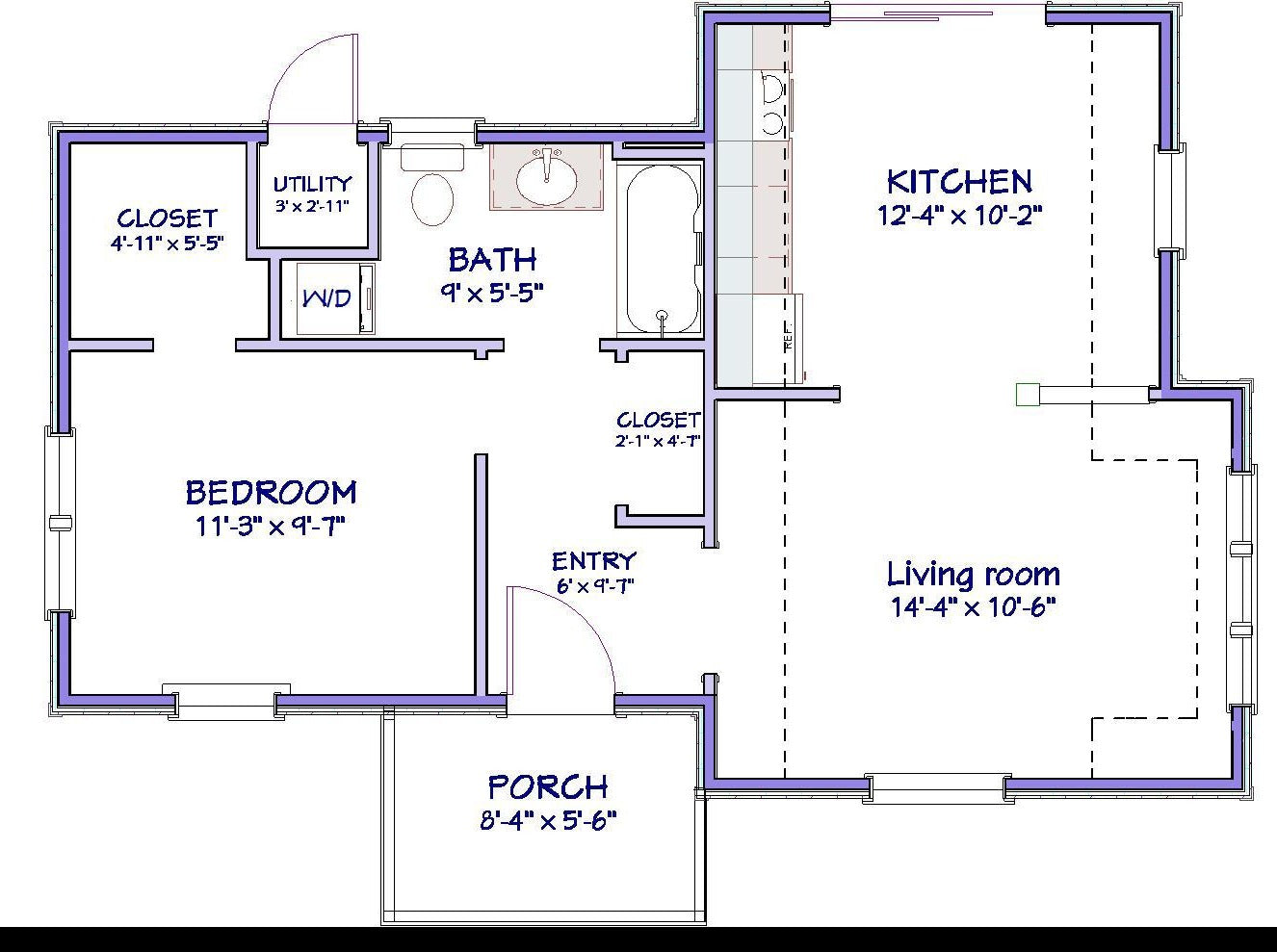 Spring Valley Cottage Plan  -  592 sq. ft.