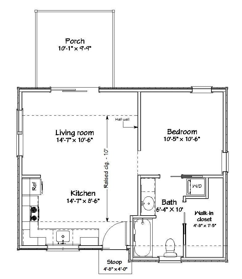Hartwick Cottage Plan - 538 sq. ft.