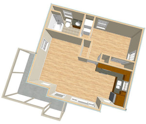 Mercer Cottage Plan  -  600 sq. ft.