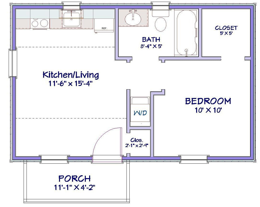 Millford Cottage Plan  -  400 sq. ft.