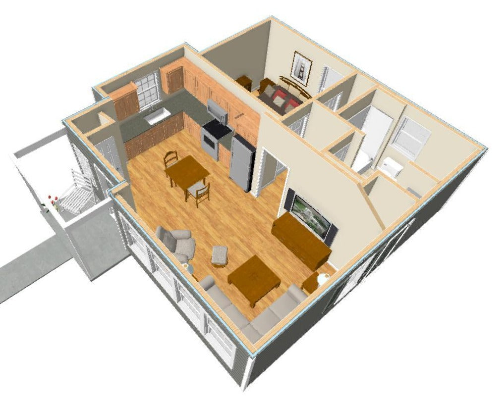 Pebble Hill Cottage Plan - 551 sq. ft.