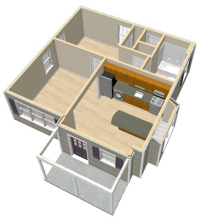 Richland Cottage Plan - 593 sq. ft.