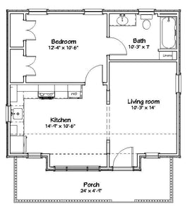 Roxbury Cottage Plan - 600 sq. ft.