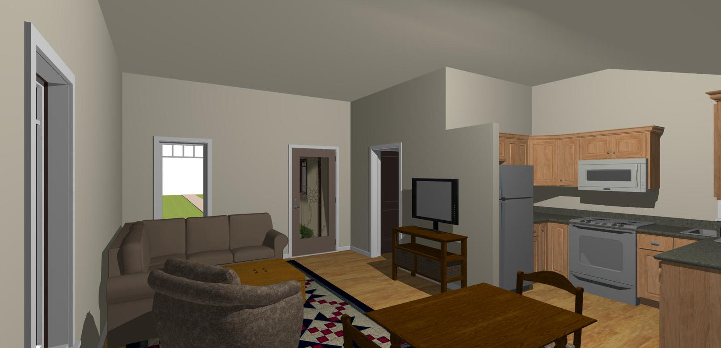 Stillwater Cottage Plan  -  596 sq. ft.