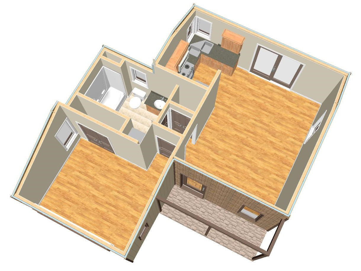 Stillwater Cottage Plan  -  596 sq. ft.