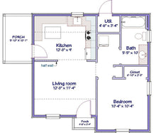 Load image into Gallery viewer, Pine Grove Cottage Plan - 538 sq. ft.